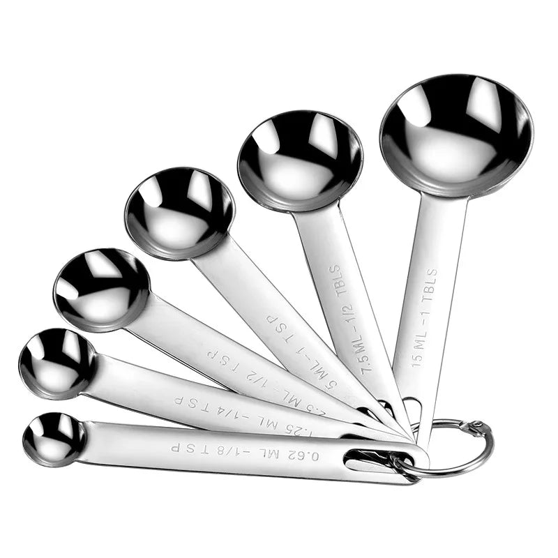 Set de Cucharas Medidoras de Acero Inoxidable — 7 Piezas con Regla Graduada