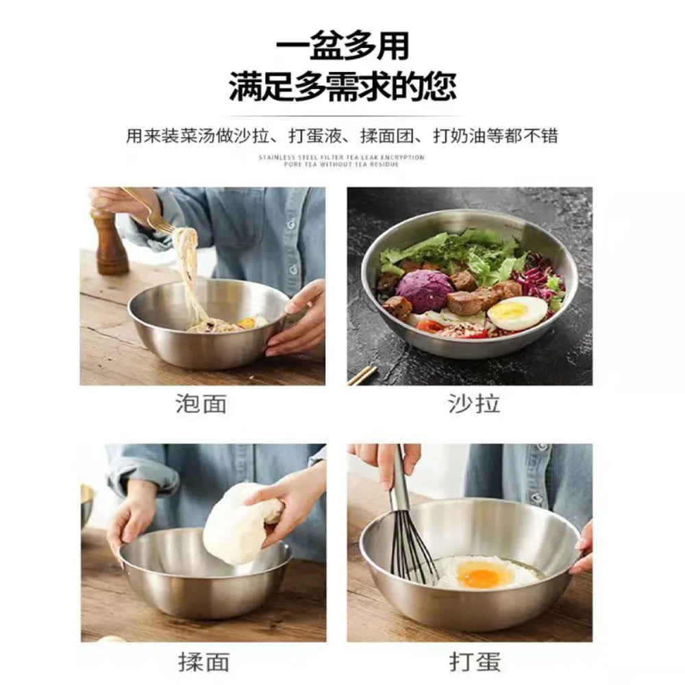 Set de 3 Bowls de Acero Inoxidable con Medidas — Para Cocinar, Hornear y Conservar