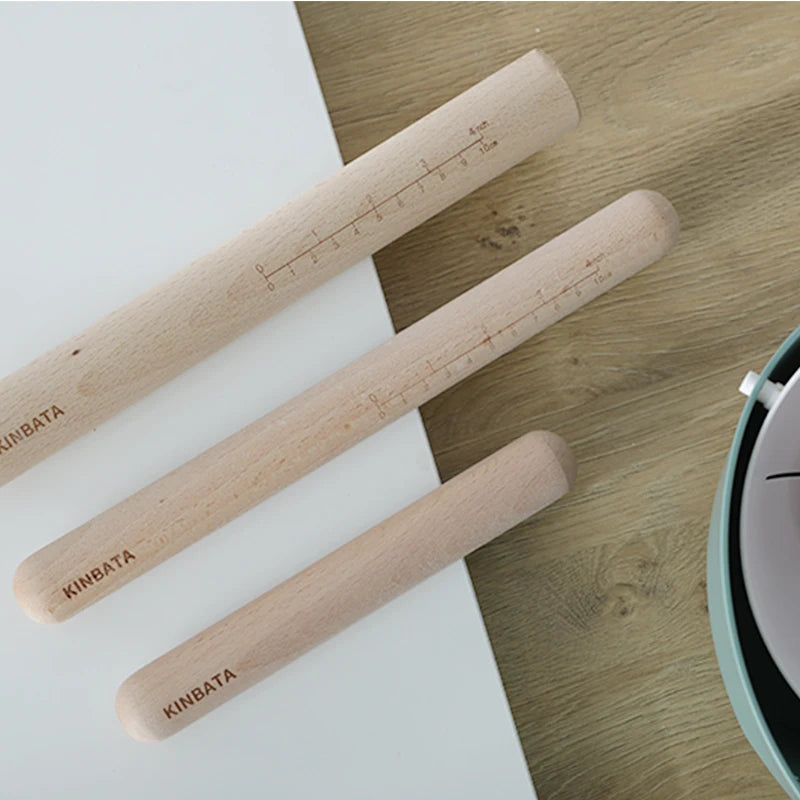 Palo de Amasar de Madera Estilo Japonés — Rodillo Tradicional para Repostería
